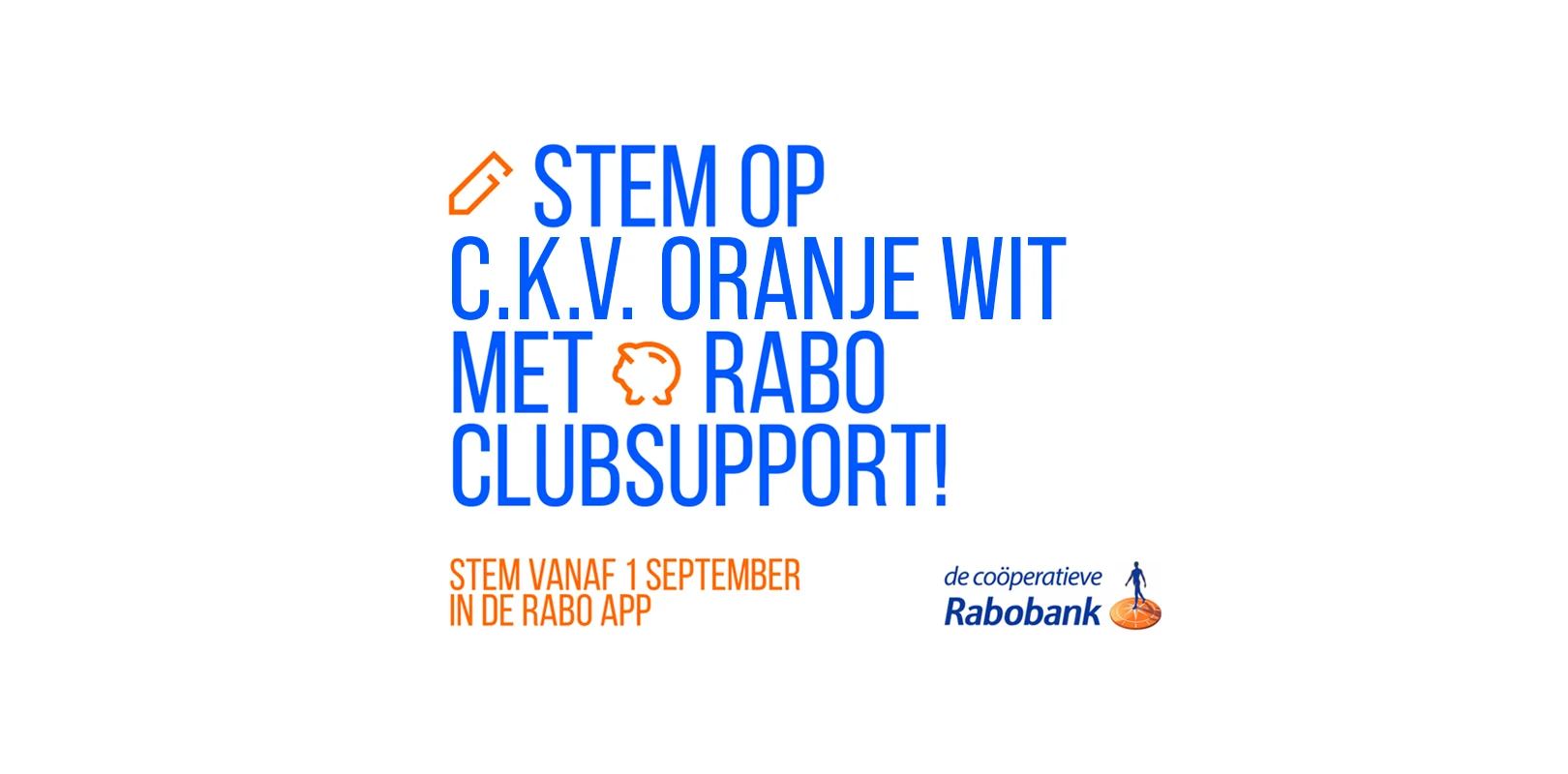 Stem op c.k.v. Oranje Wit banner Rabo Clubsupport